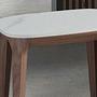 Side table marble walnut veneer 4