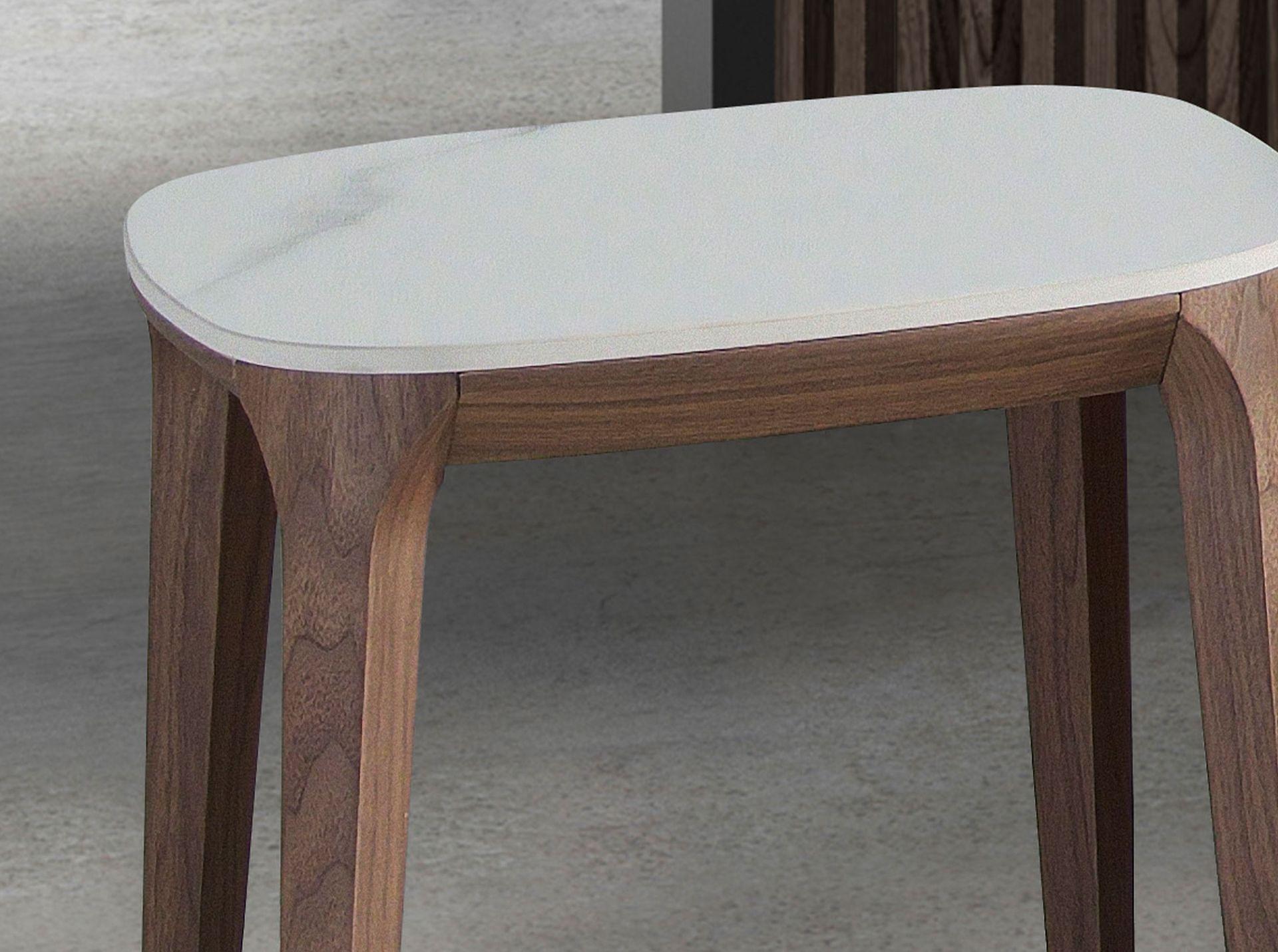 Side table marble walnut veneer 4