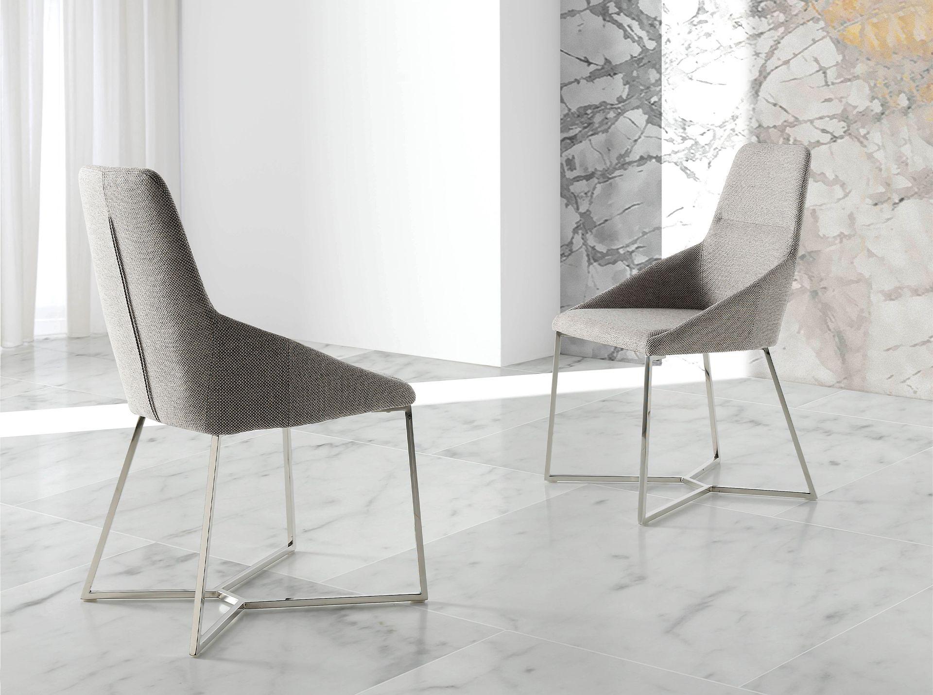 Dining chair stainless steel gray 1