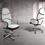 4142 Swivel Office Chair Light Grey White Glossy 1