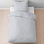 Jersey Bettwäsche Längsstreifen Baumwolle 155 x 220 + Kissen 2