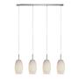 Pendant lamp 4-light Steel Glass White 2