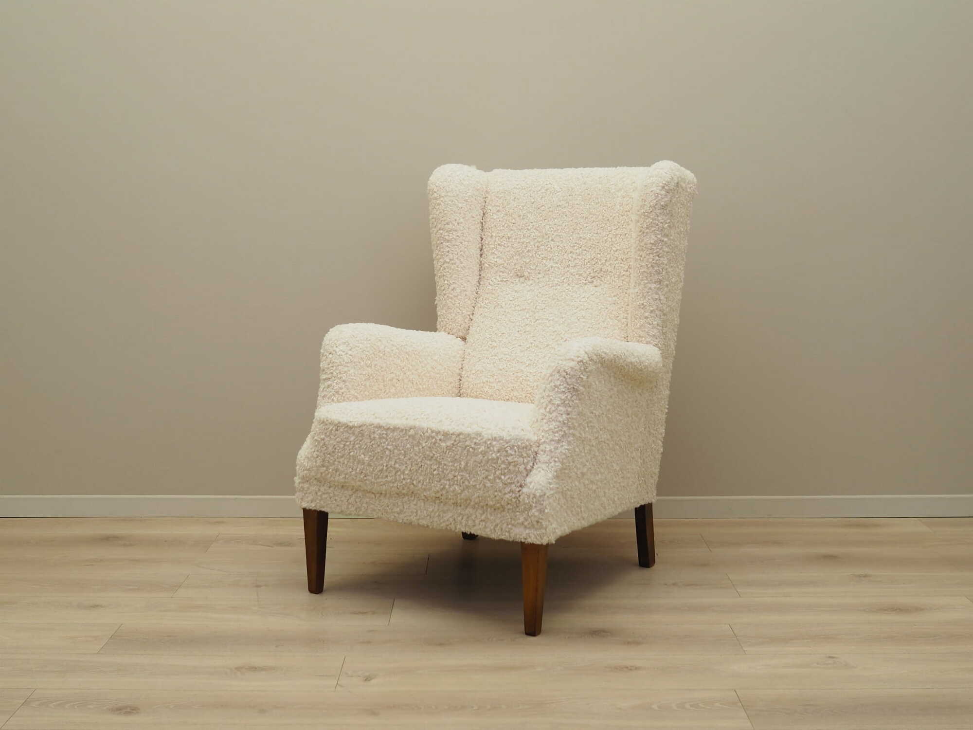 Armchair Textile Wood Cream 1960s 2