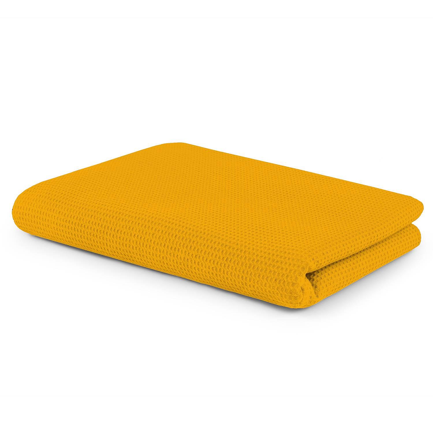 Living blanket Waffle blanket Cotton Saffron yellow 0