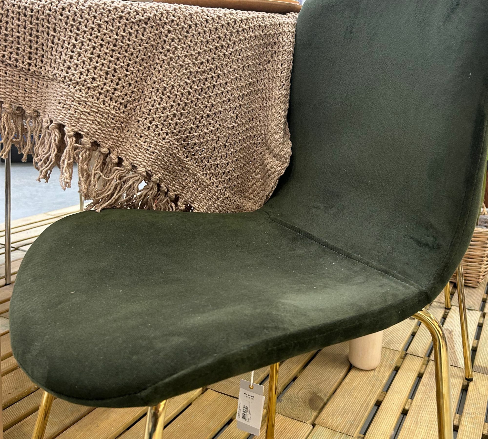 Bloom Stuhl Samt Metall Grün 1