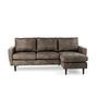 Sofa 3-Sitzer Chaiselongue Links Rechts Stoff Braun 11