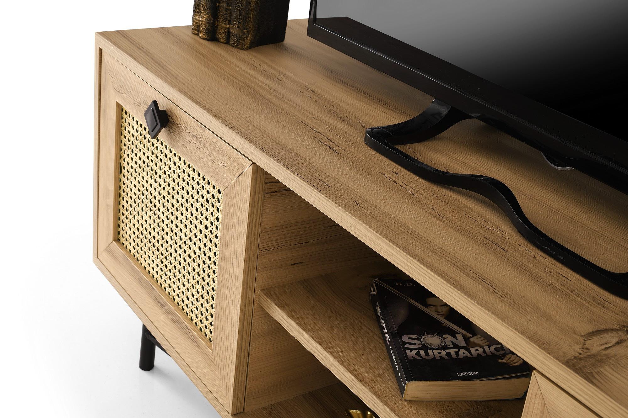 Begonya 140 Lowboard Wood Veneer Black 4