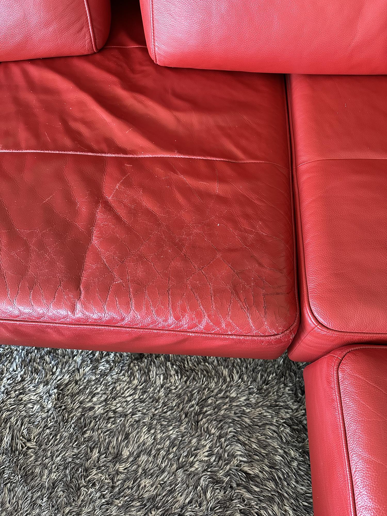 Corner Sofa Dono Leather Red 7