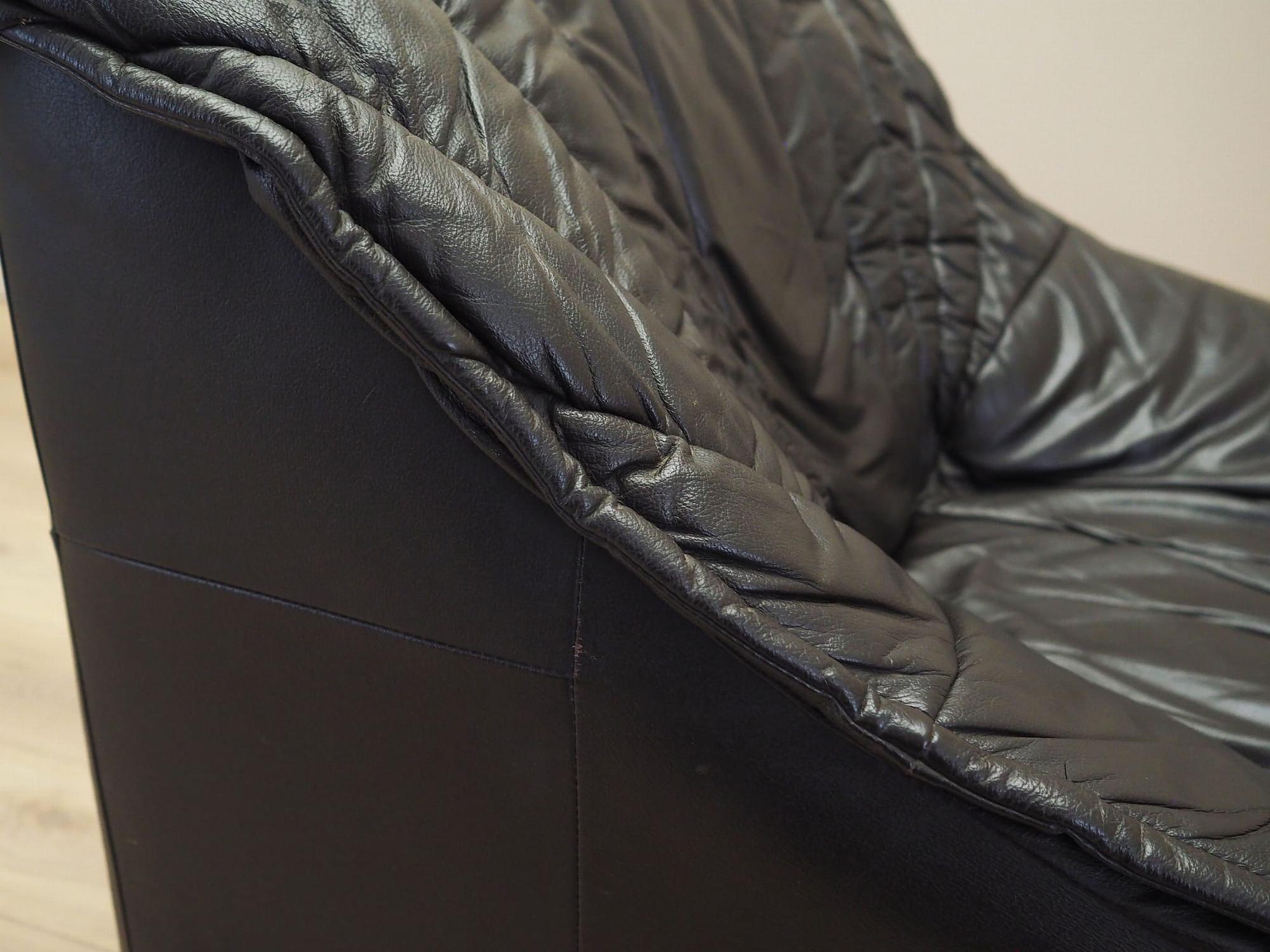 Armchair Leather Black 1960s 13