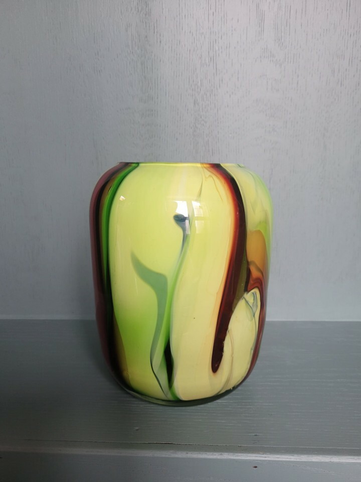 Vintage Vase Glas Mehrfarbig 4