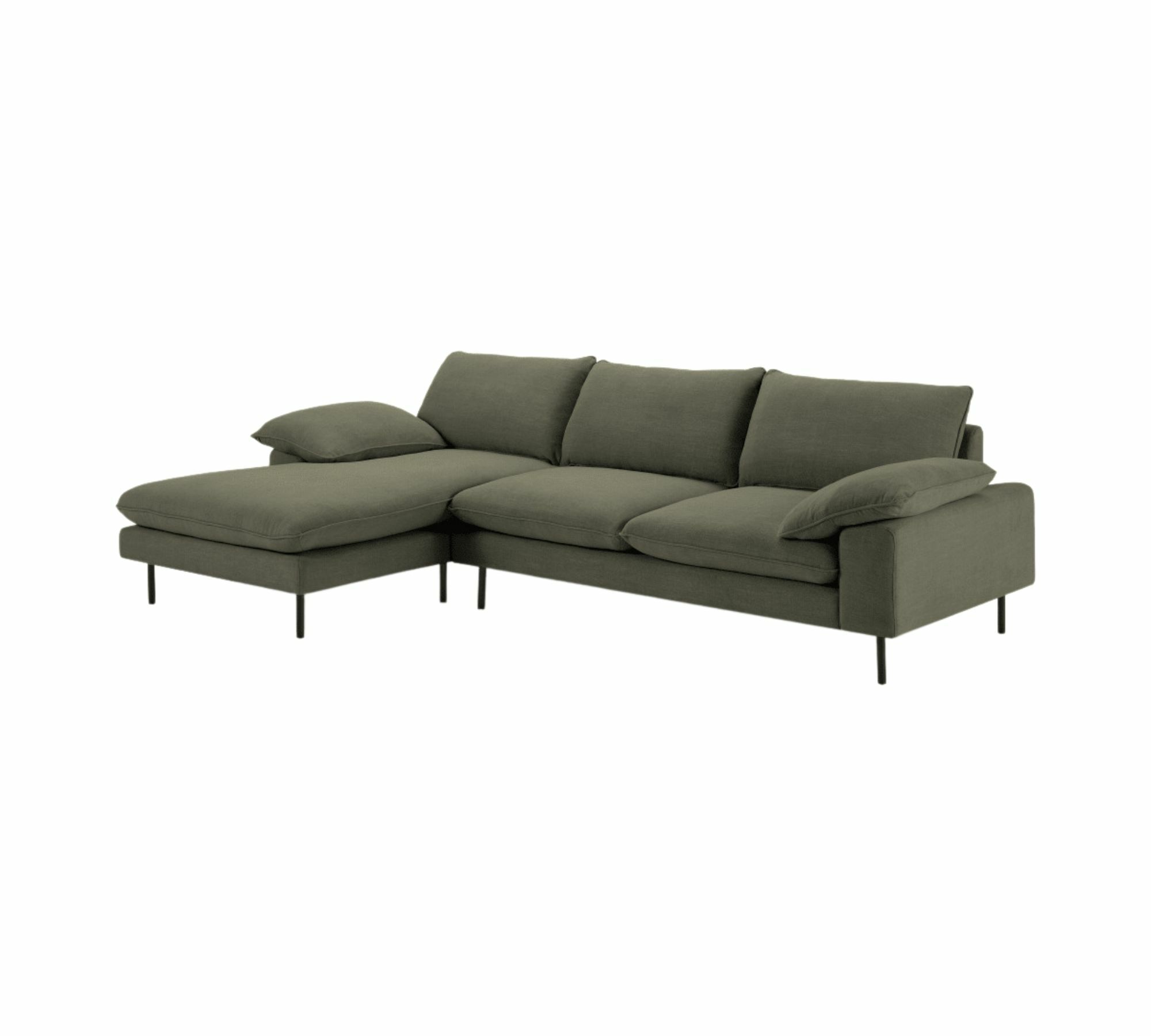 Fallyn Ecksofa Récamiere Links Zypressengrün 1