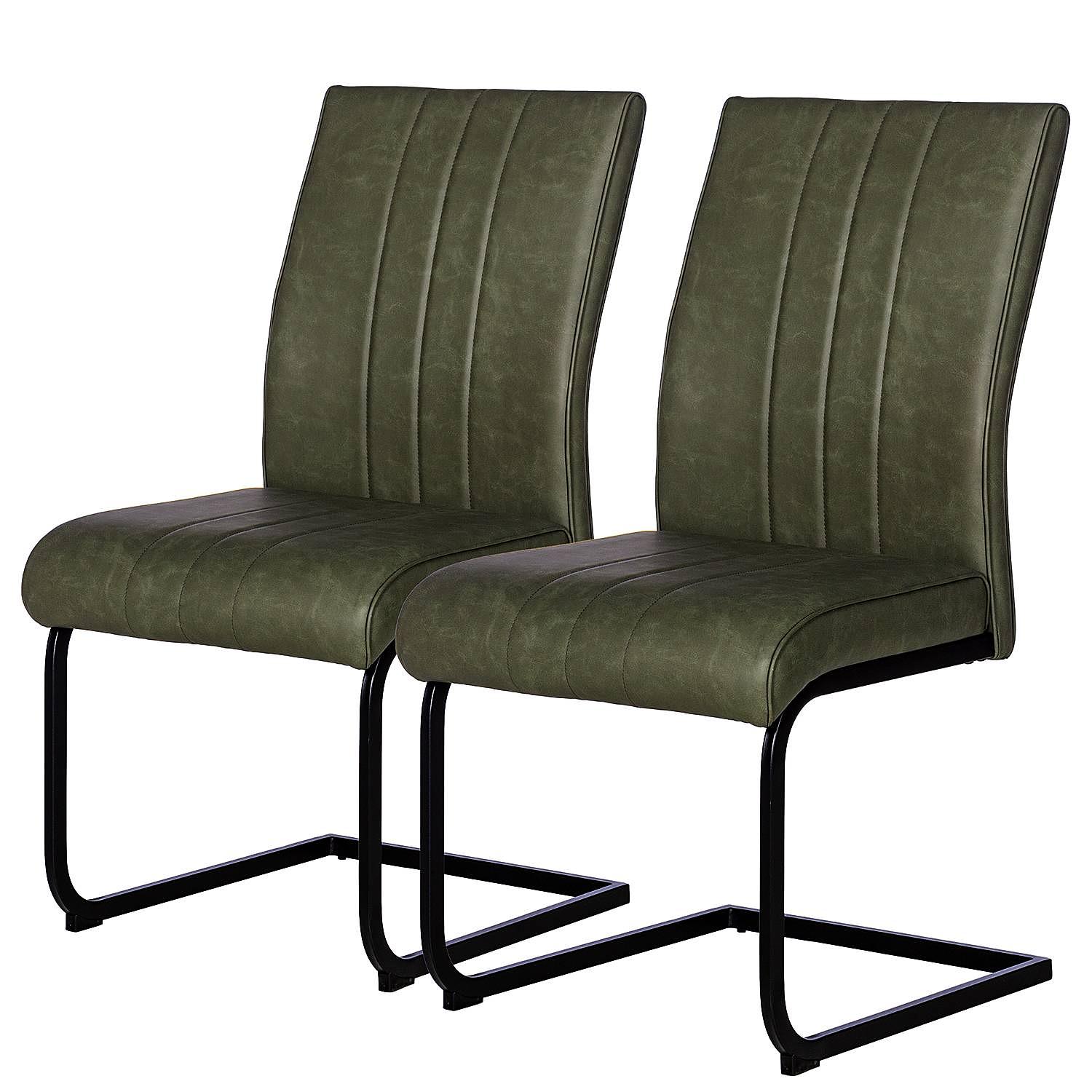 2x Cantilever Chair Ringa Olive Green 0