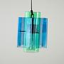 Hanging lamp glass blue 1970s 4