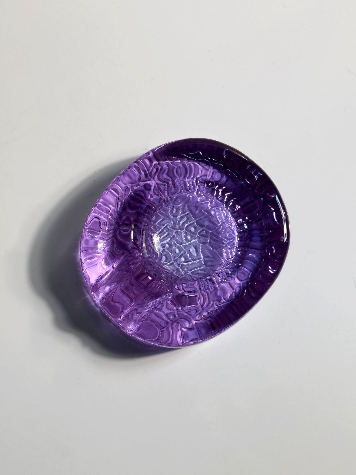 Vintage Palo Santo Bowl Alexandrite glass Murano 1970s 2