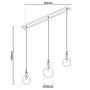 Pendant Light Gota Type B 3-Light Smoked Glass Iron 4