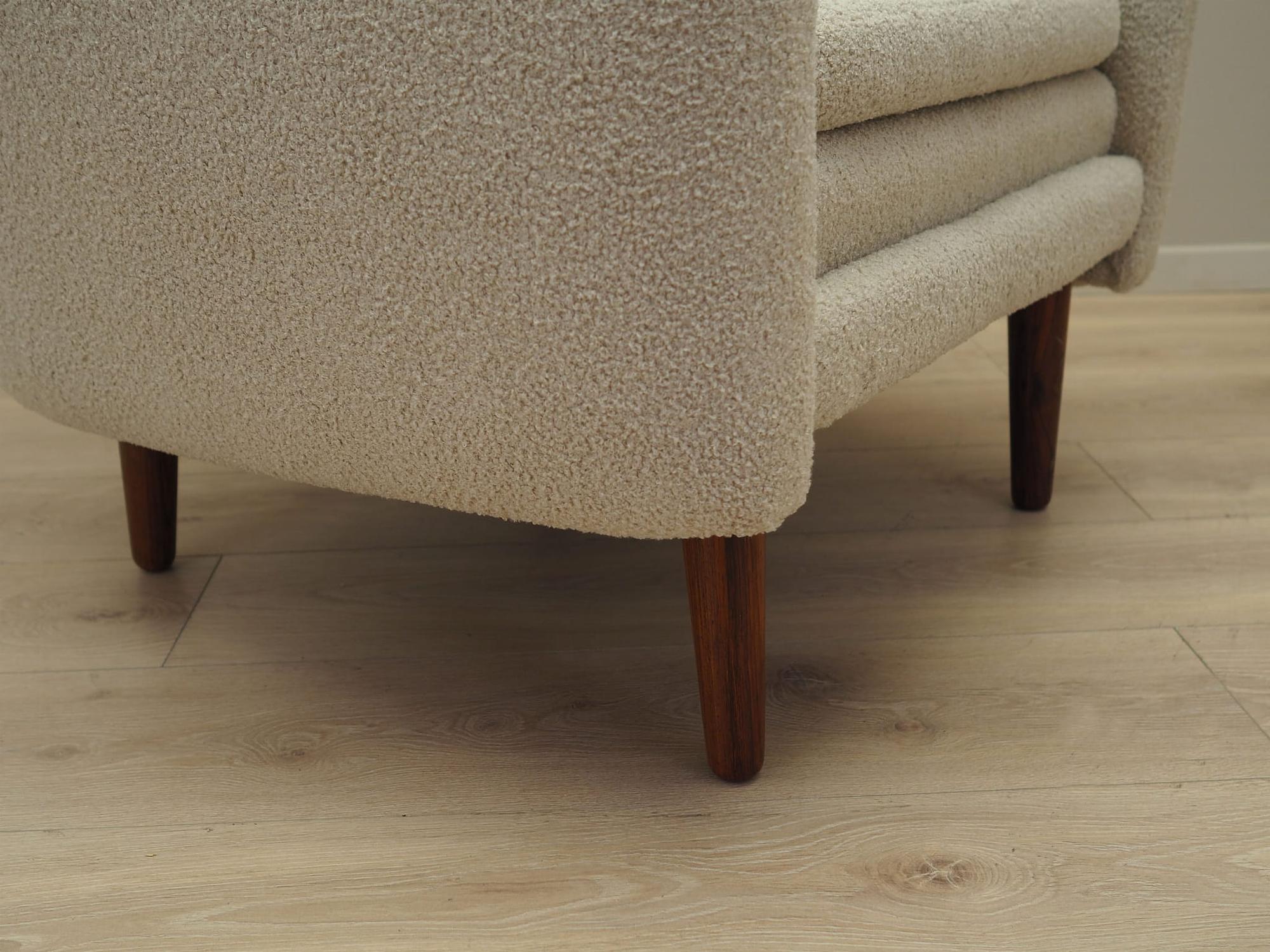 Sessel Textil Holz Creme 1970er Jahre 12