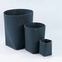 Stiftehalter 100% Recyceltes Leder Blau 2