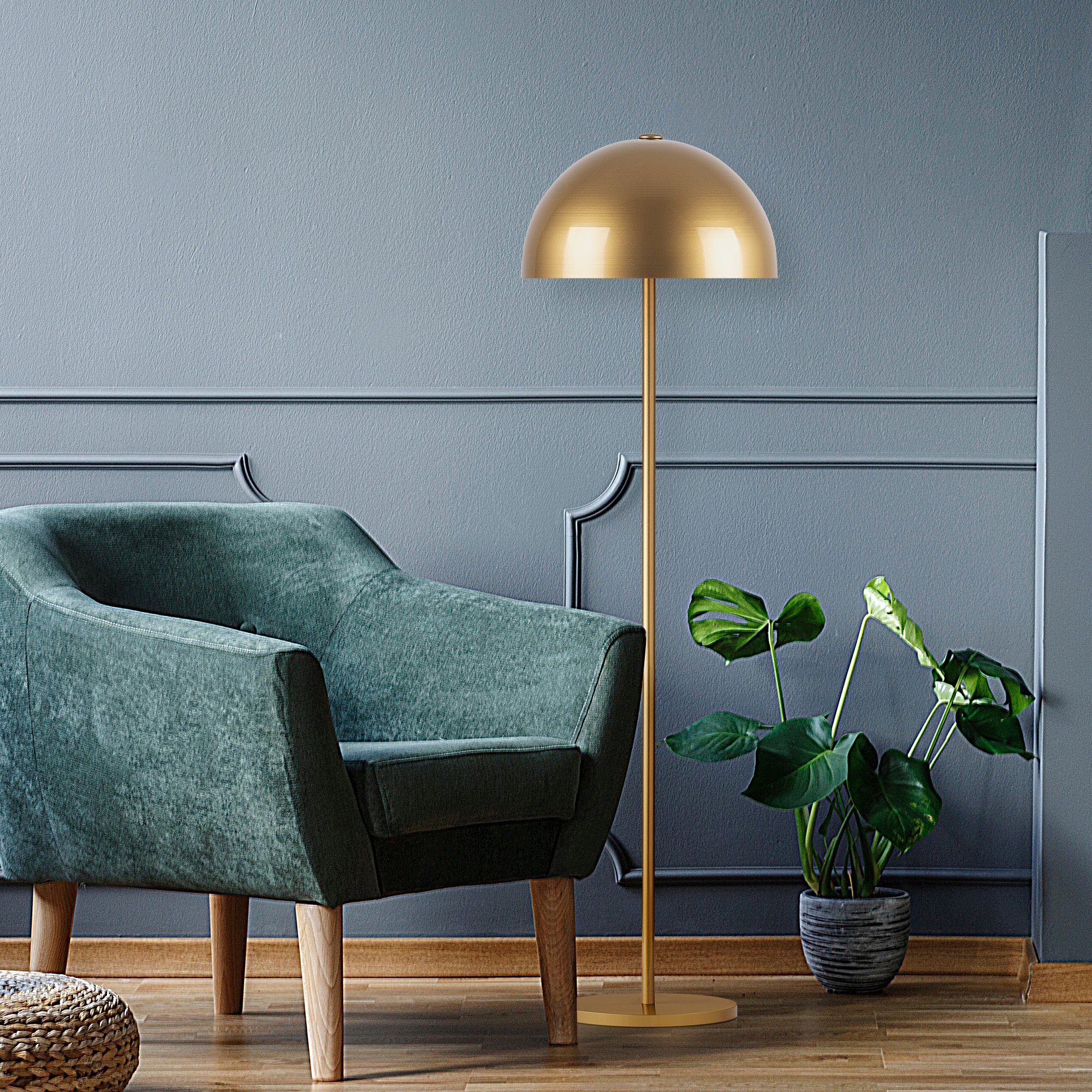 Floor lamp Metal Gold-colored 154cm 1