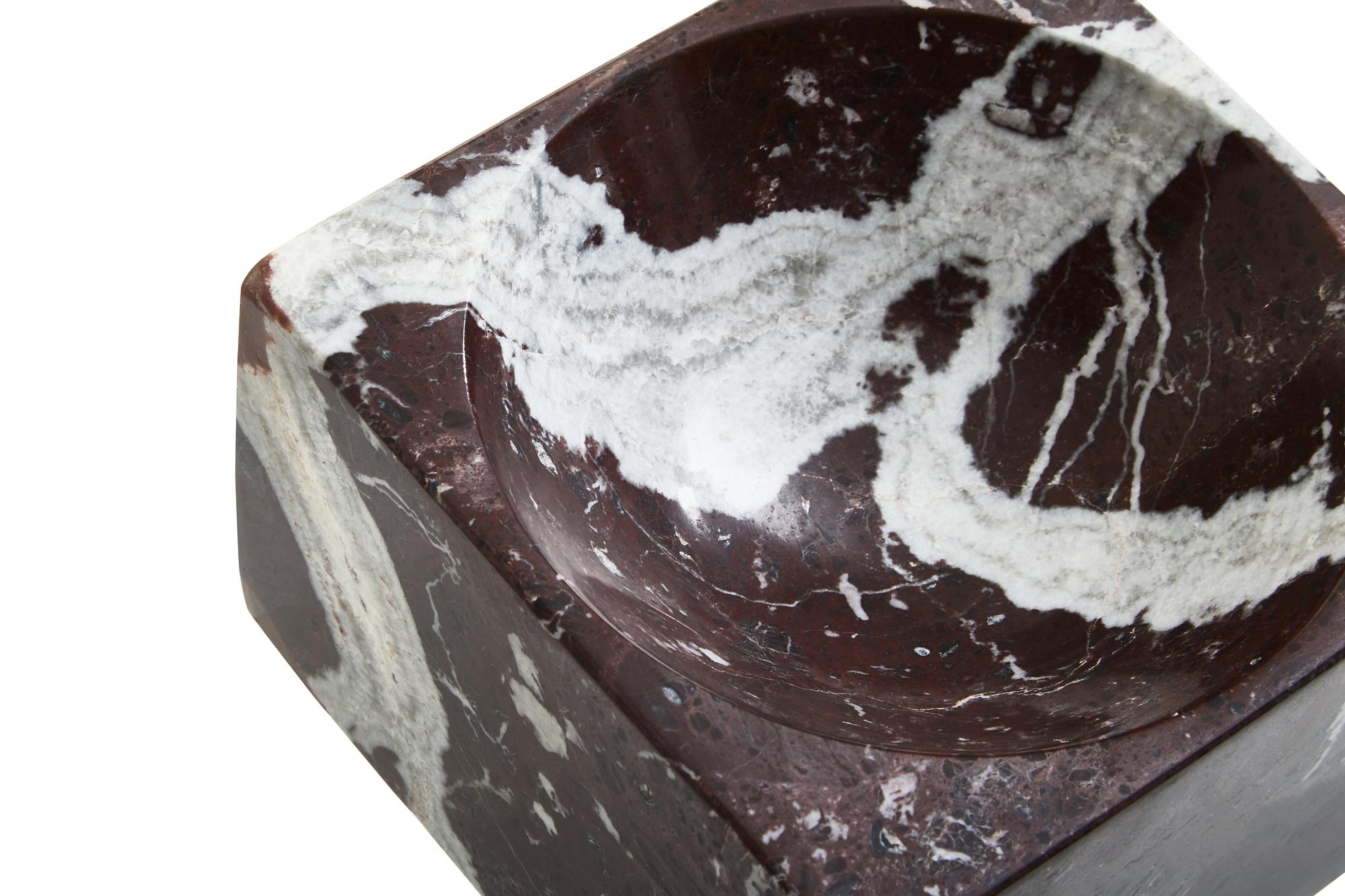 Salmo Square Red Marble Bowl
 2