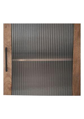 Vitrine mit Tür Mangoholz Glas 2