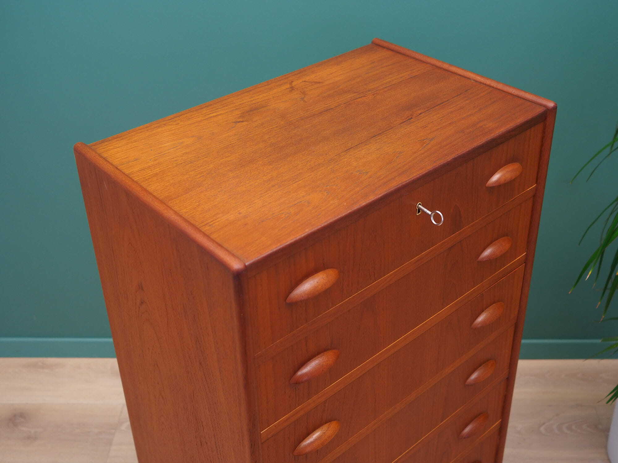 Vintage Kommode Teakholz Braun 1970er Jahre 5