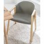 Armchair Woven Fabric Solid Ash Light Grey 0