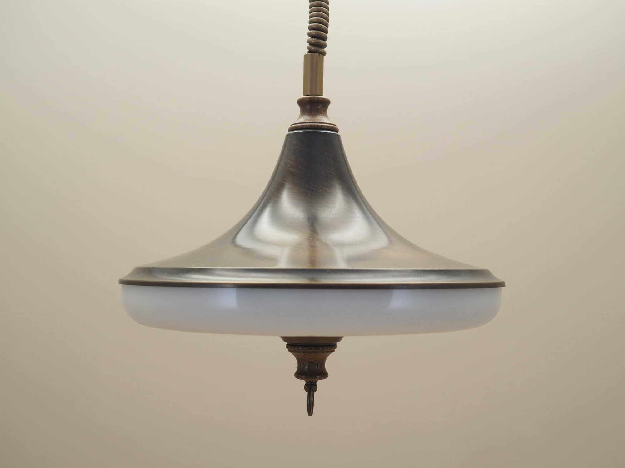Vintage Pendant Lamp Metal Plastic White 1980s 2