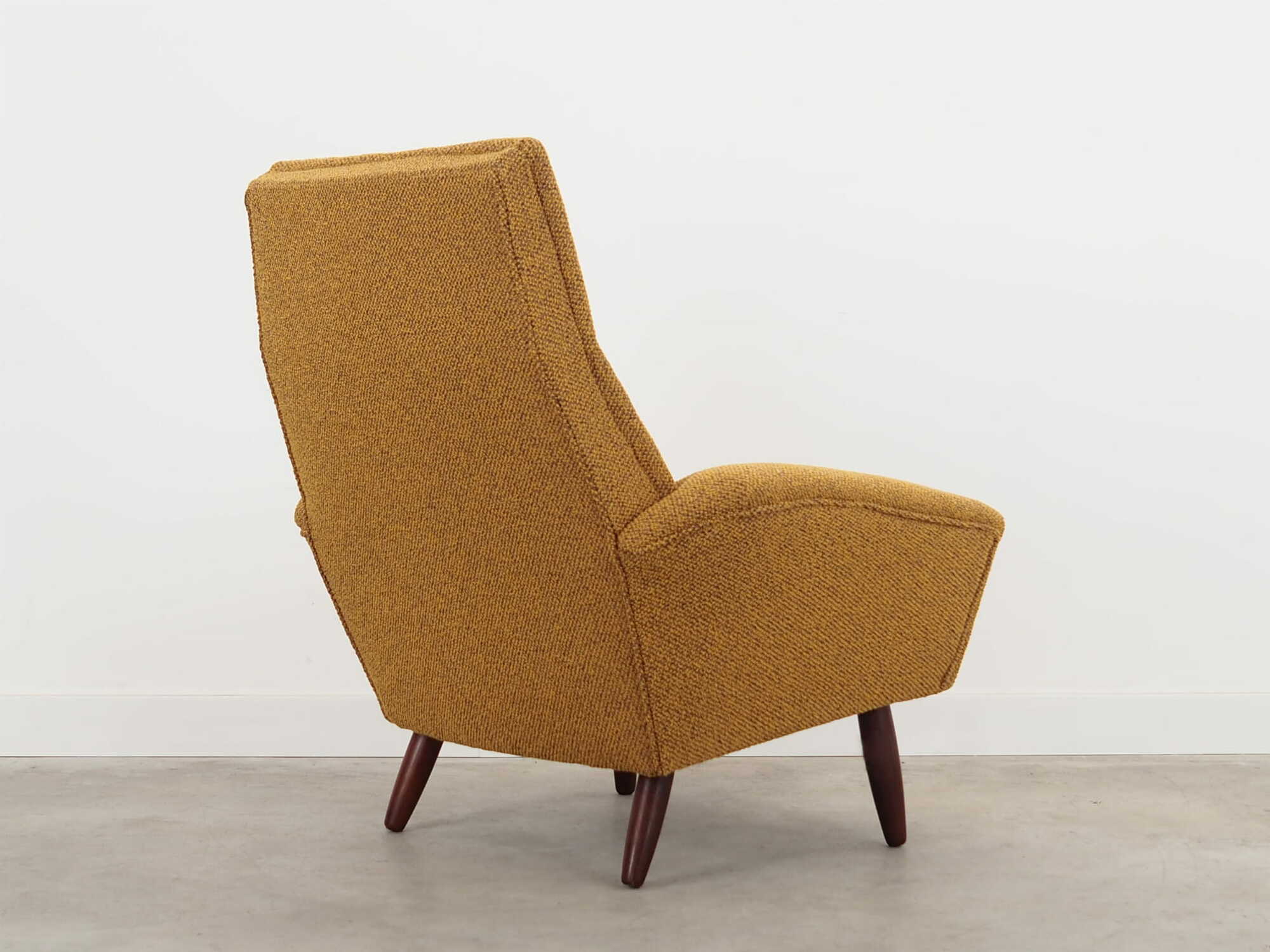 Vintage Stuhl Teakholz Textil Gelb 1970er Jahre  8
