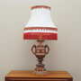 Vintage Tischlampe Keramik Textil Mehrfarbig 1970er Jahre 1