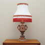 Vintage Table Lamp Ceramic Textile Multicolor 1970s 1