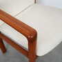 Vintage Stuhl Teakholz Textil Weiß 1970er Jahre  9