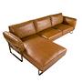 Linkes Récamiere-Sofa in kamelfarbenem Leder 6231 6