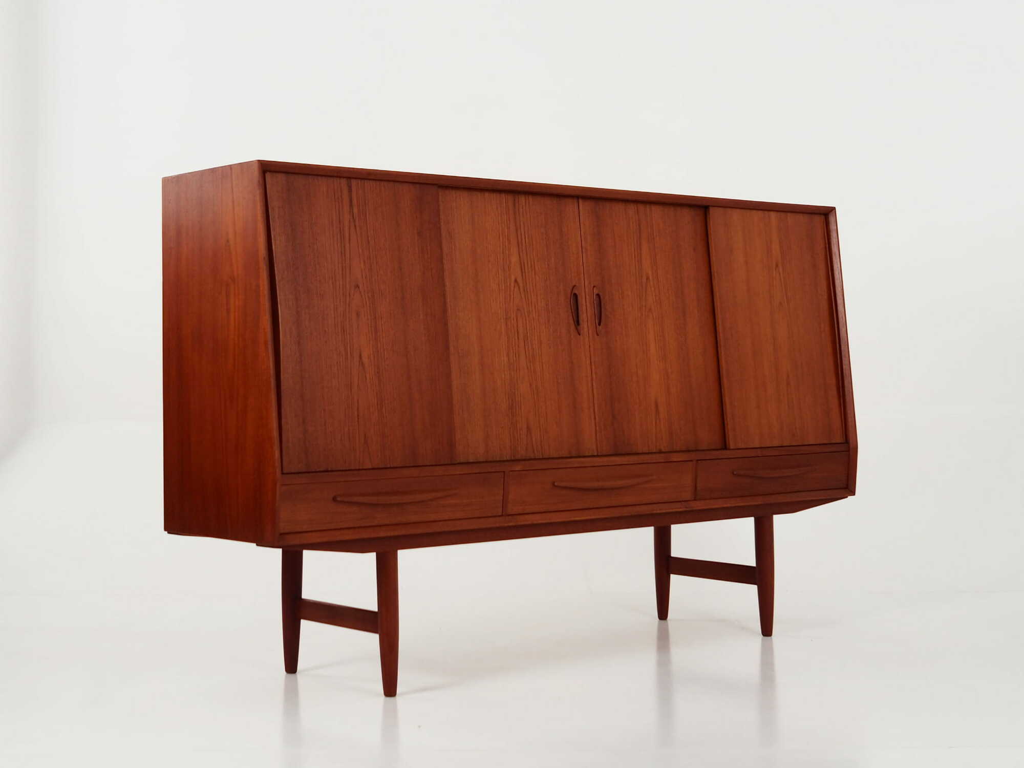 Highboard Teakholz Braun 1970er Jahre 3