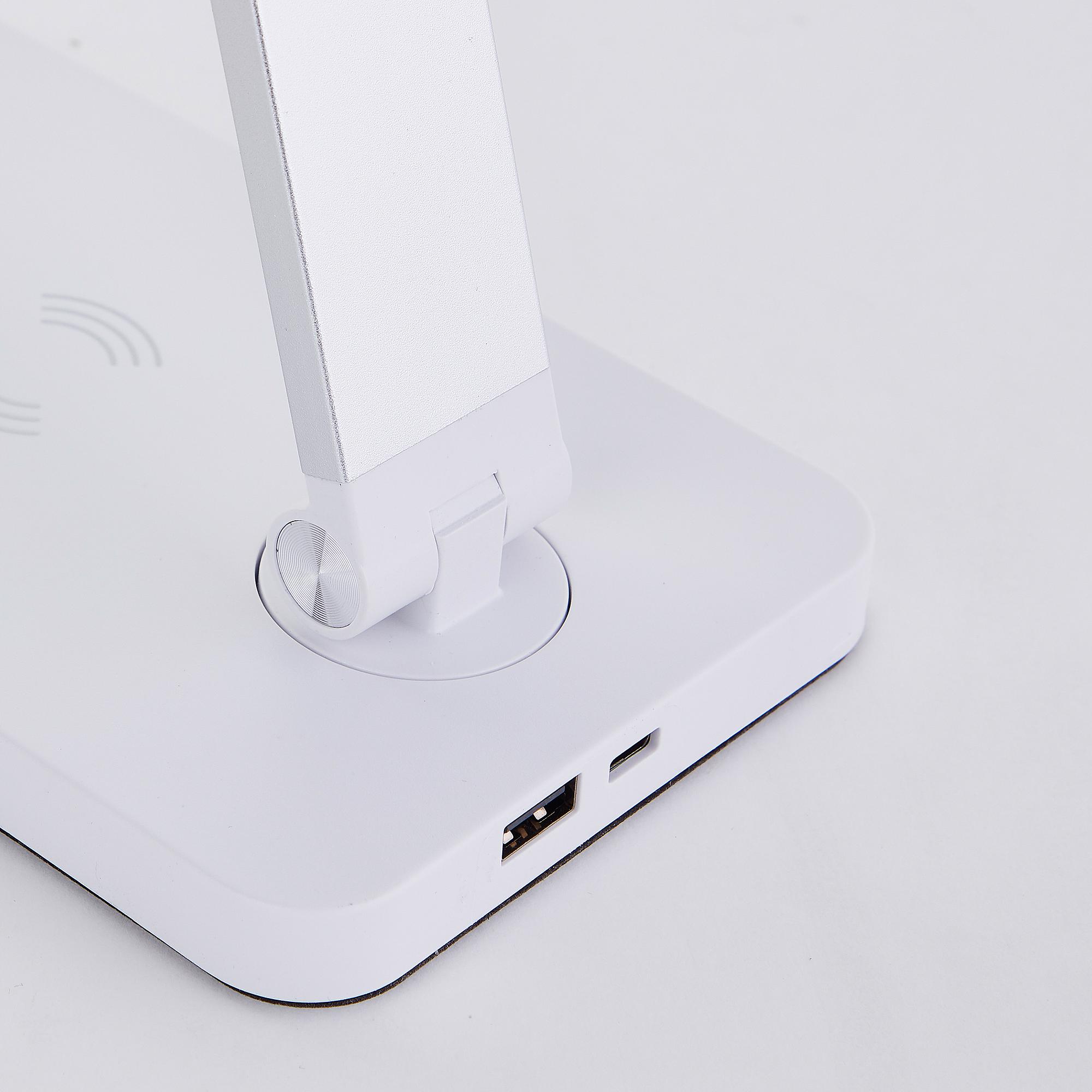 LED-Schreibtischlampe Florence Eisen Kunststoff Weiß 4