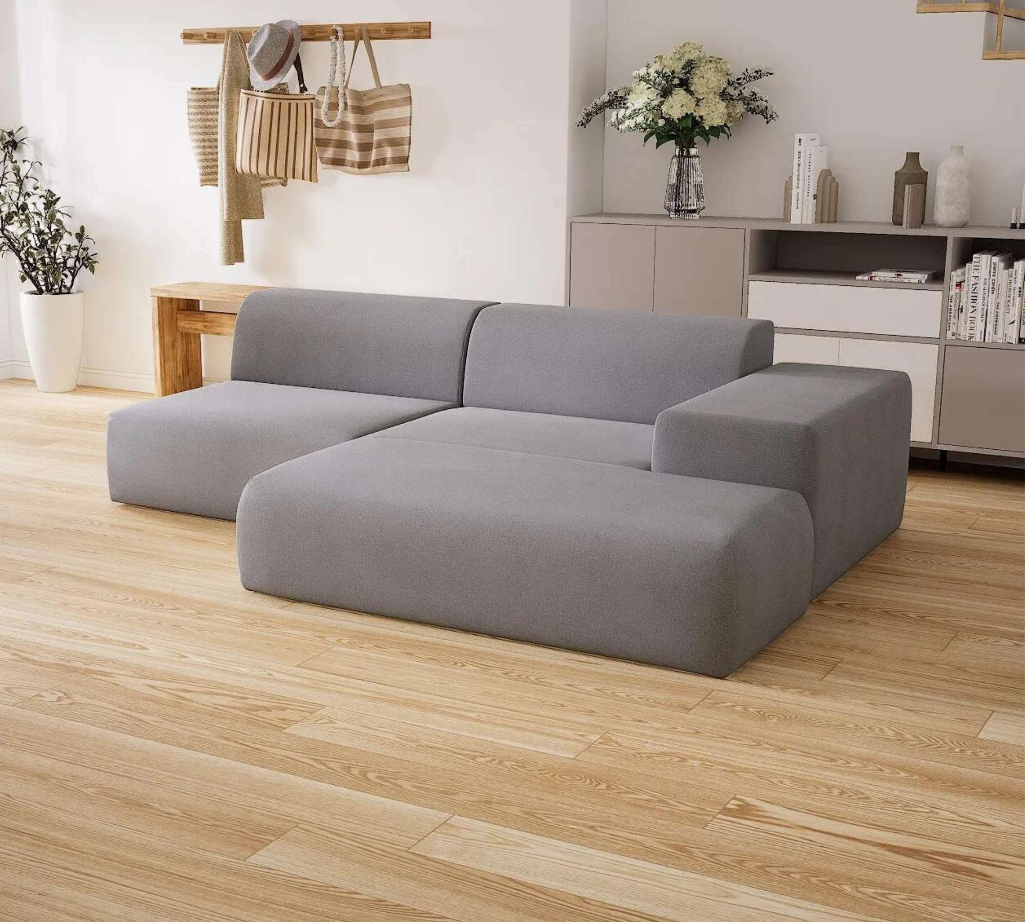 Pyllow Sofa Récamiere Rechts Webstoff Sandgrau 0