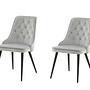 2x Esszimmerstuhl-Set Samt Deluxe Hellgraue 0