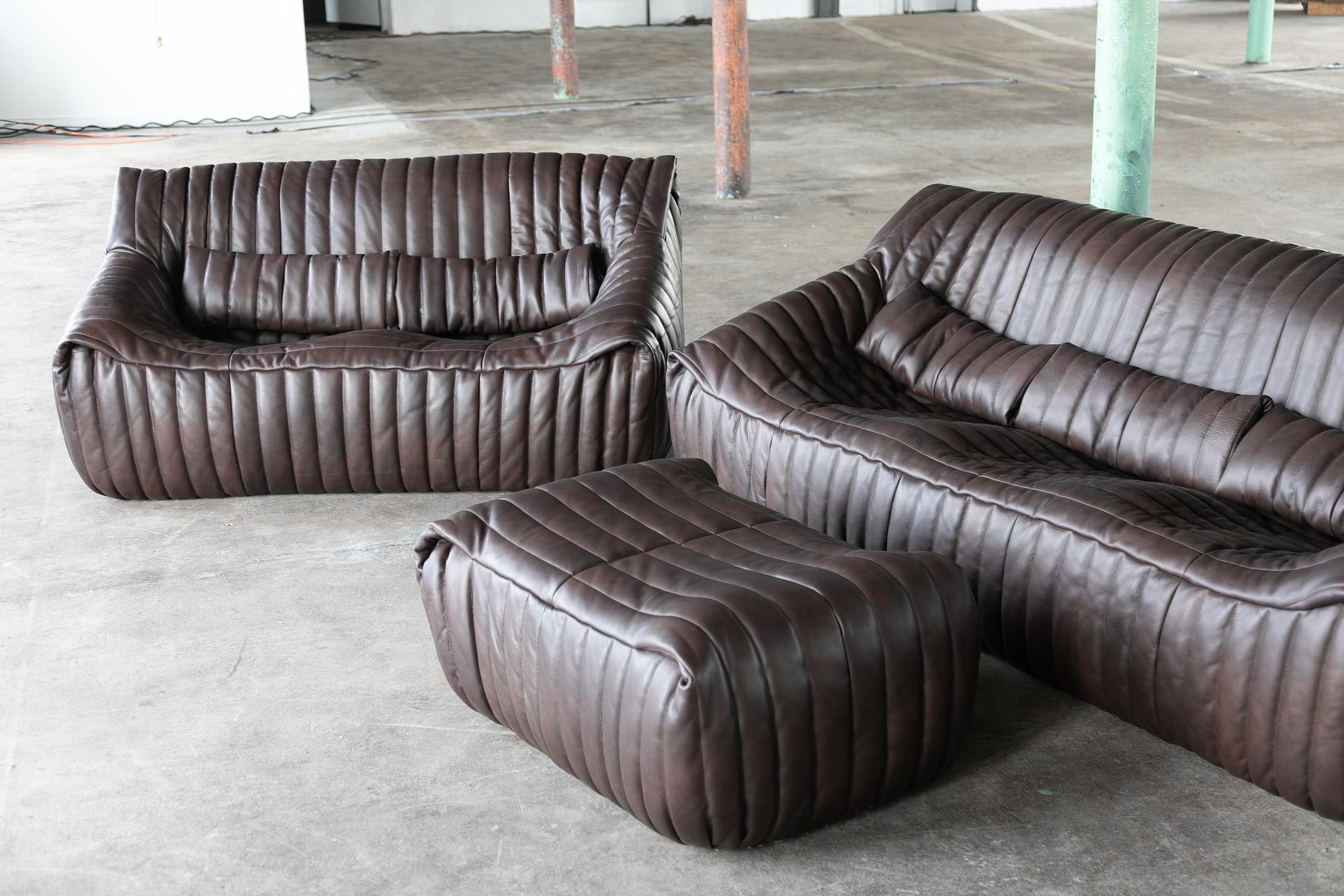 Sandra Lounge Set 2-piece. Smooth leather Chocolate brown 4