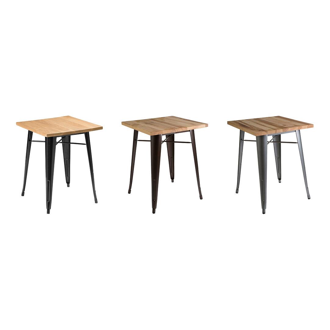 Aldgate Silbertisch in pulverbeschichtetem Metall und Holz
 1