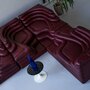 4x Vintage Ubald Klug Terrazza Sofaelement Leder Burgundrot 3