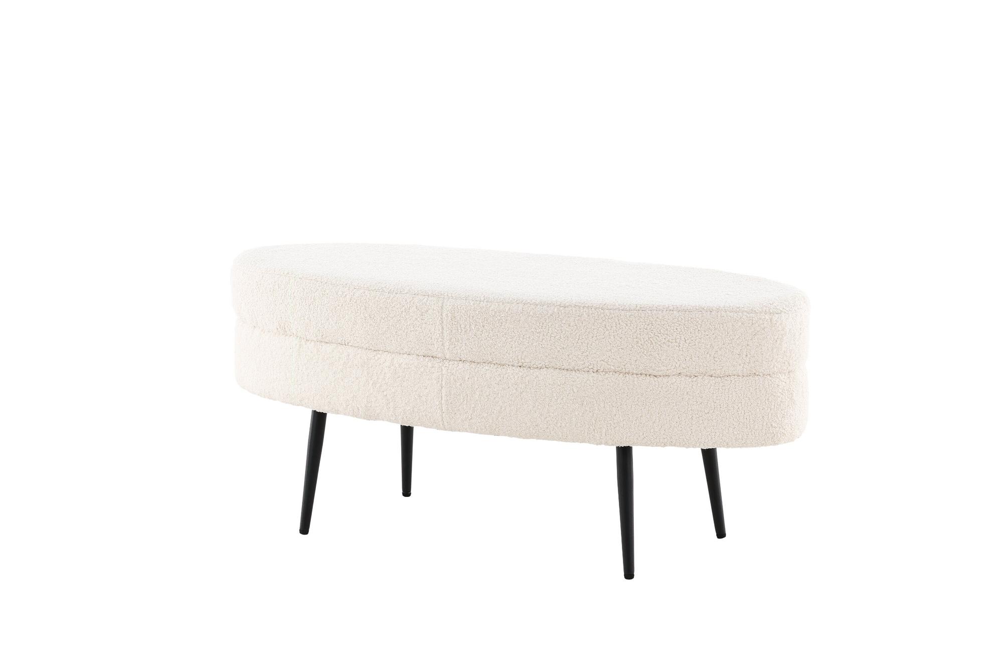 Otto Pouf Schwarz Offwhite Teddy 7