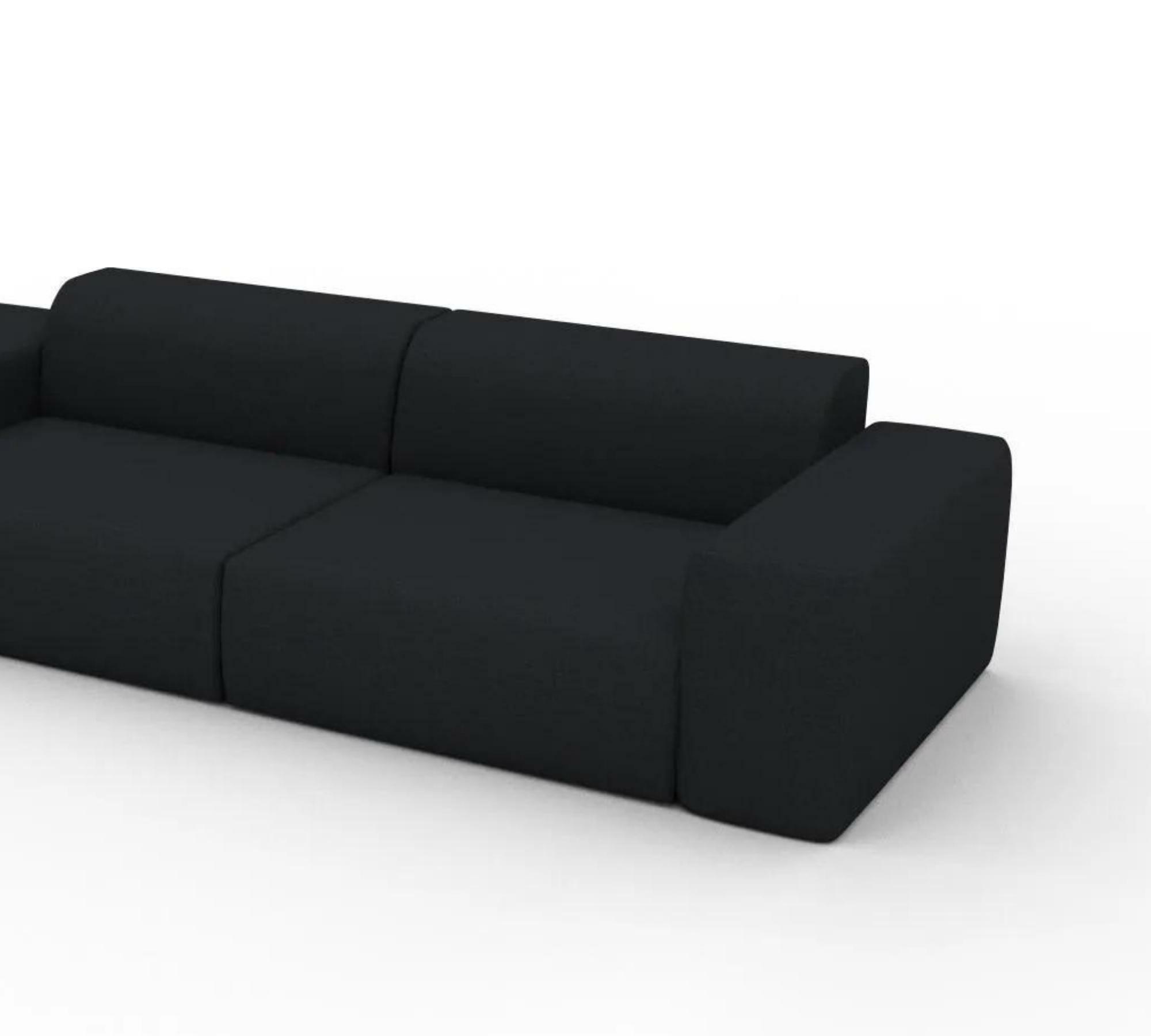 Pyllow 2-Sitzer Sofa Feingewebe Schwarz 2