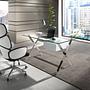 4142 Swivel Office Chair Light Grey White Glossy 3