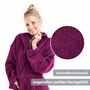 Unisex Baumwoll-Bademantel mit Kapuze Beere Medium 2