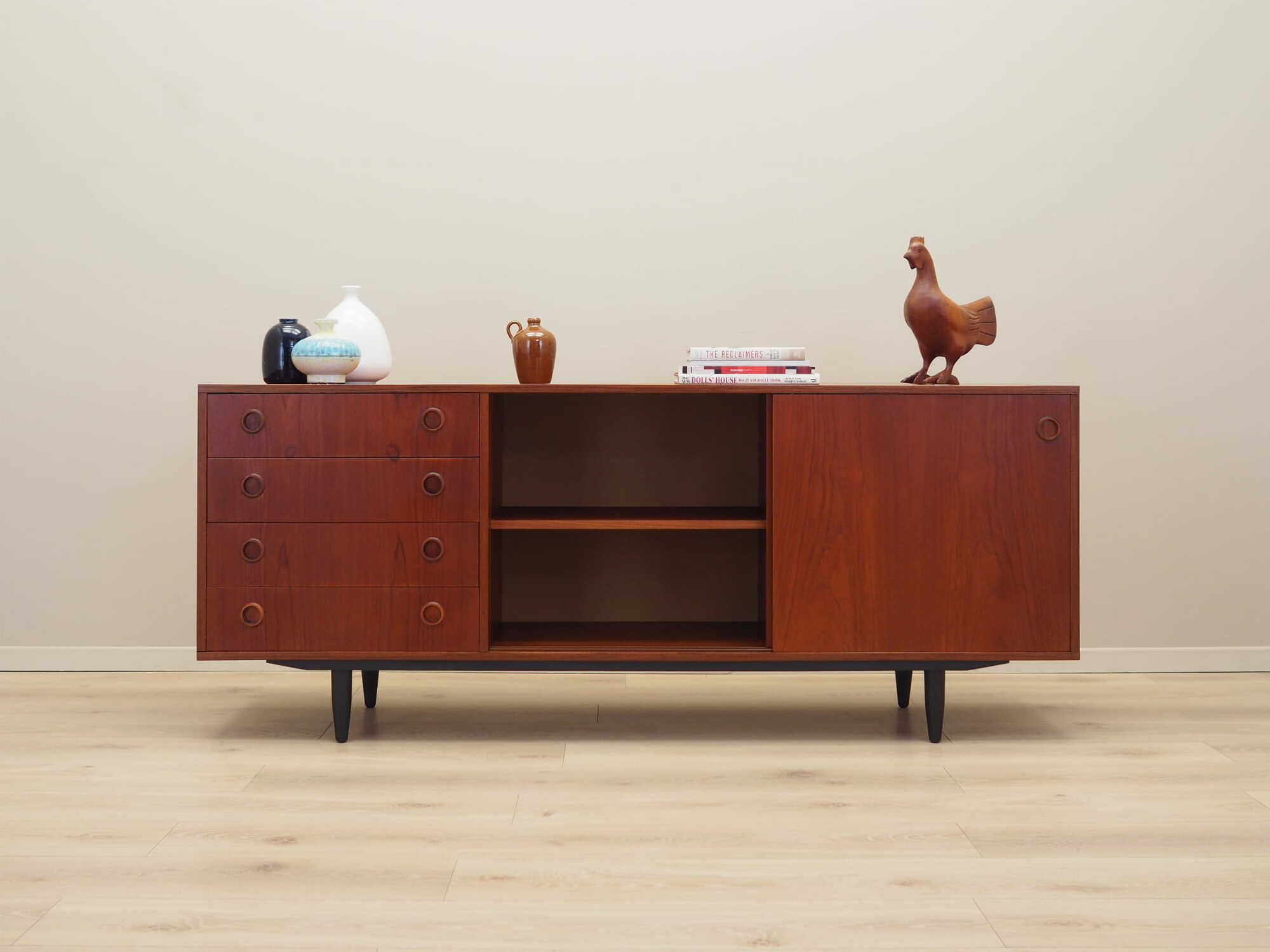 Vintage Sideboard Teakholz Braun 1970er Jahre 2