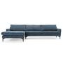 Astha Sofa mit Récamiere Links Sorrent Steel Blue 0