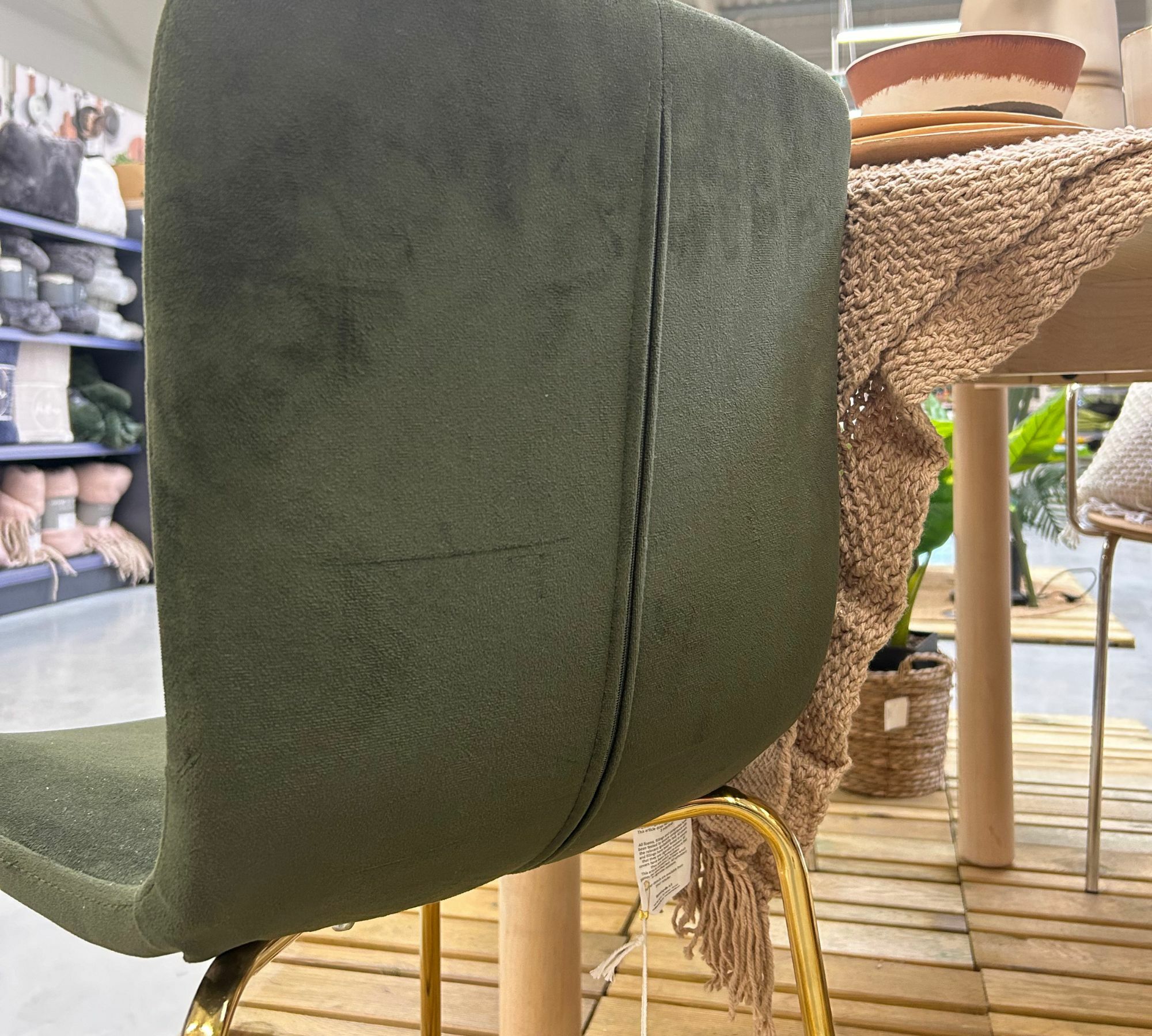 Bloom Stuhl Samt Metall Grün 2