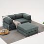 Comfort Schlafsofa 2-Sitzer mit Hocker Petrol 1