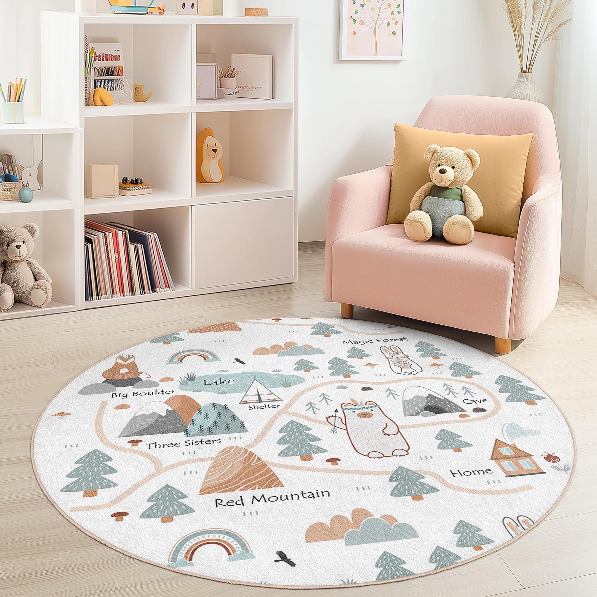 Magic forest Children's rug Multicolored ⌀120cm 1