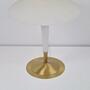 Vintage Tischlampe Milchglas Messing Weiß 2