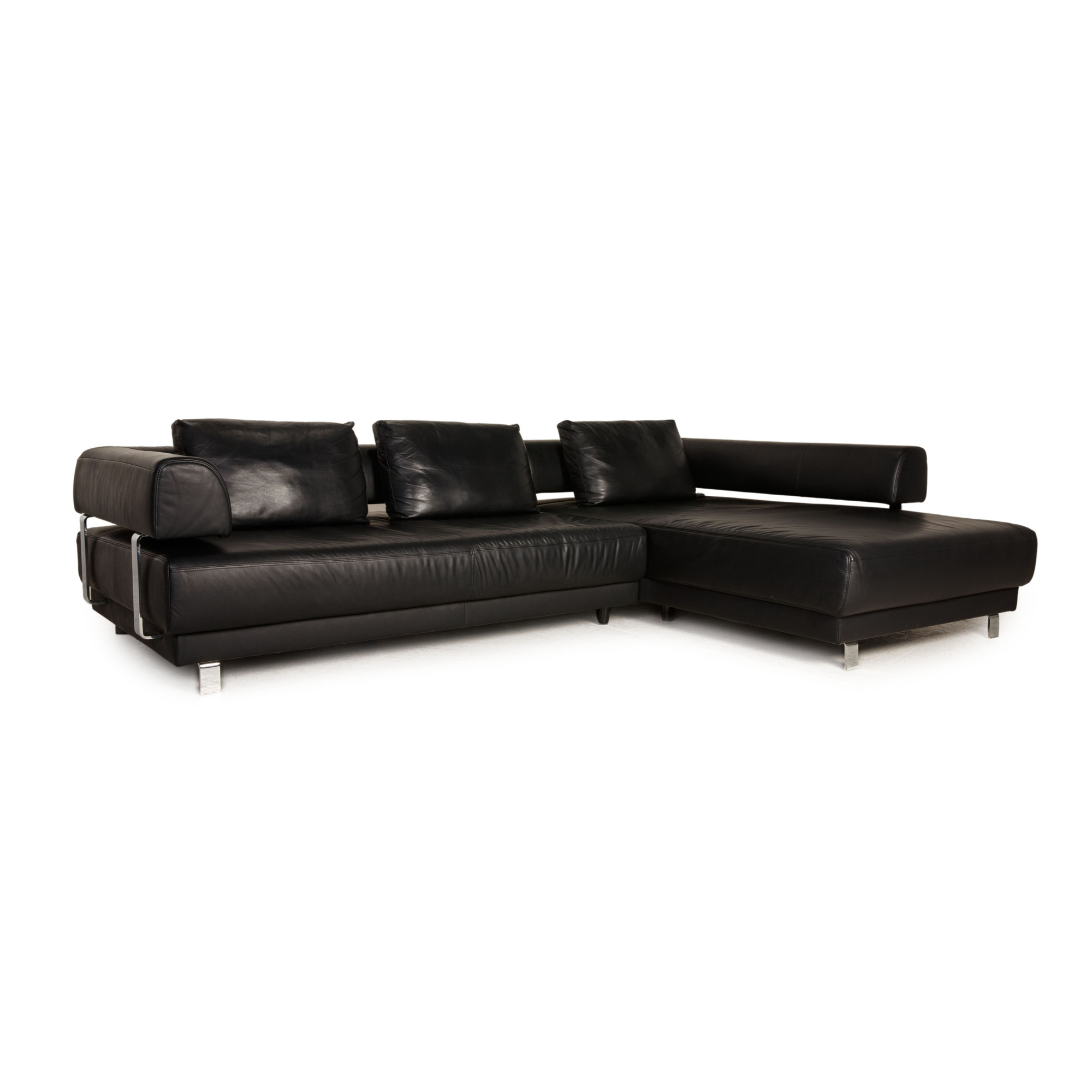 Face Ecksofa Leder Schwarz 0